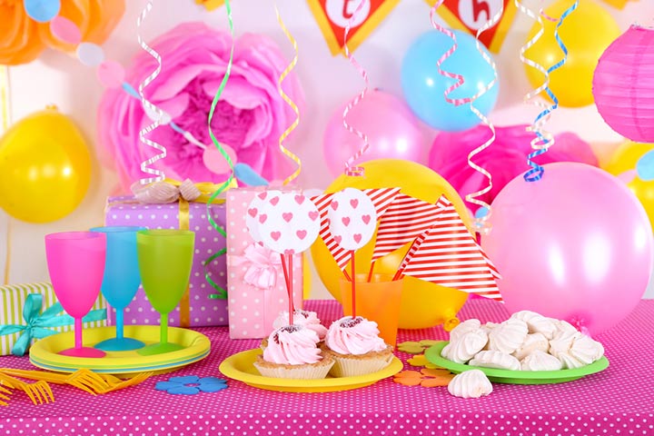 Candy-themed party accessories for second birthday