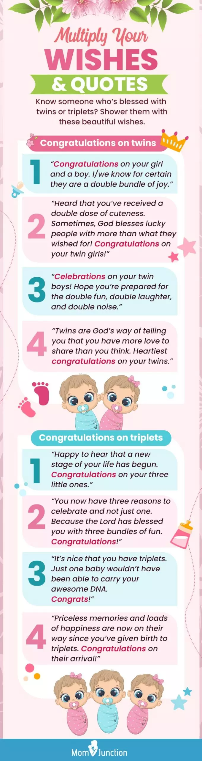 newborn wishes for twins and triplets (infographic)