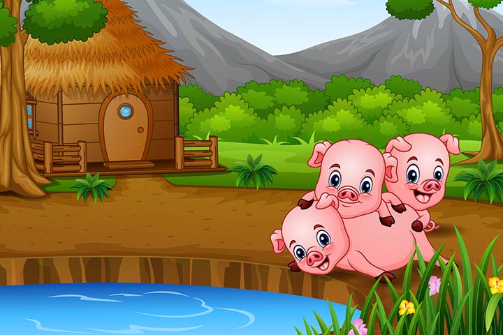 Three little piggies, poems about animals for kids