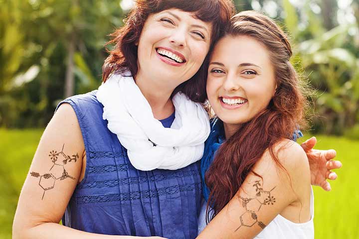 Mother-Daughter Bond Chemical Structure Tattoo