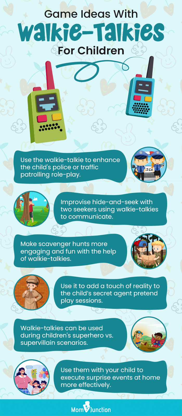 Game Ideas With Walkie-Talkies For Children (infographic)