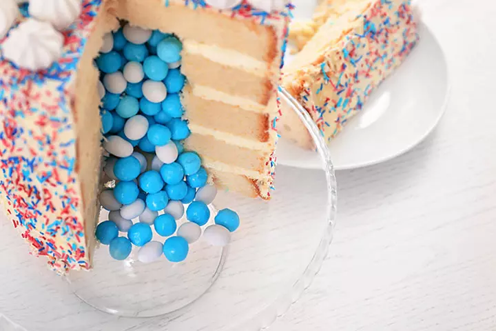 Gender-reveal cake idea