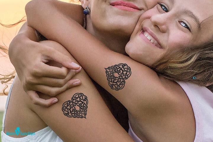 Knotted heart, mother-daughter tattoo ideas