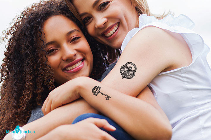 Lock & key, mother-daughter tattoo ideas