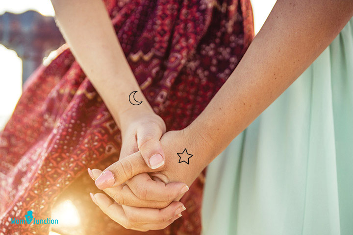 Moon & star, mother-daughter tattoo ideas