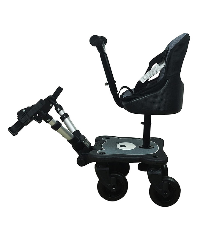 Black FYLO Ride On Board with Seat Compatible with Mamas & Papas Sola