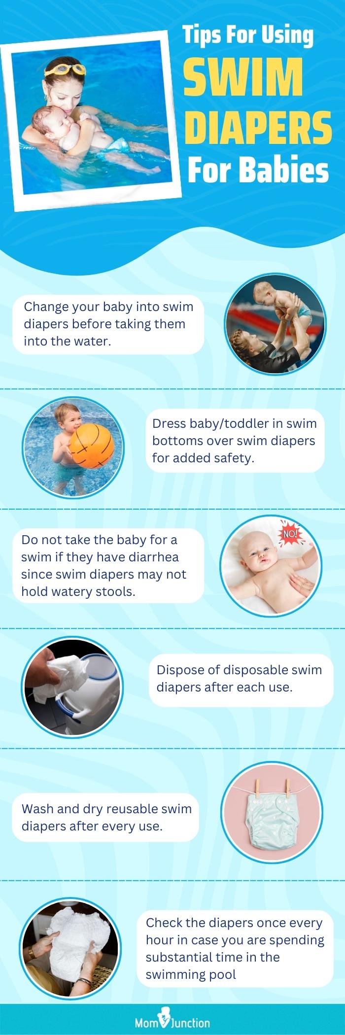 Tips For Using Swim Diapers For Babies Row (infographic)