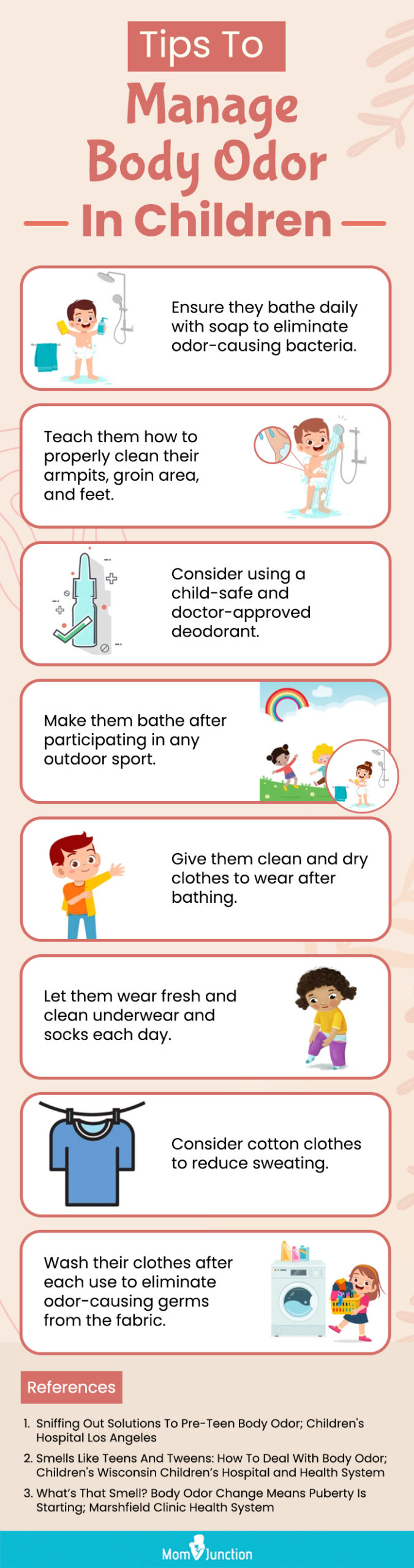 Tips To Manage Body Odor In Children (infographic)
