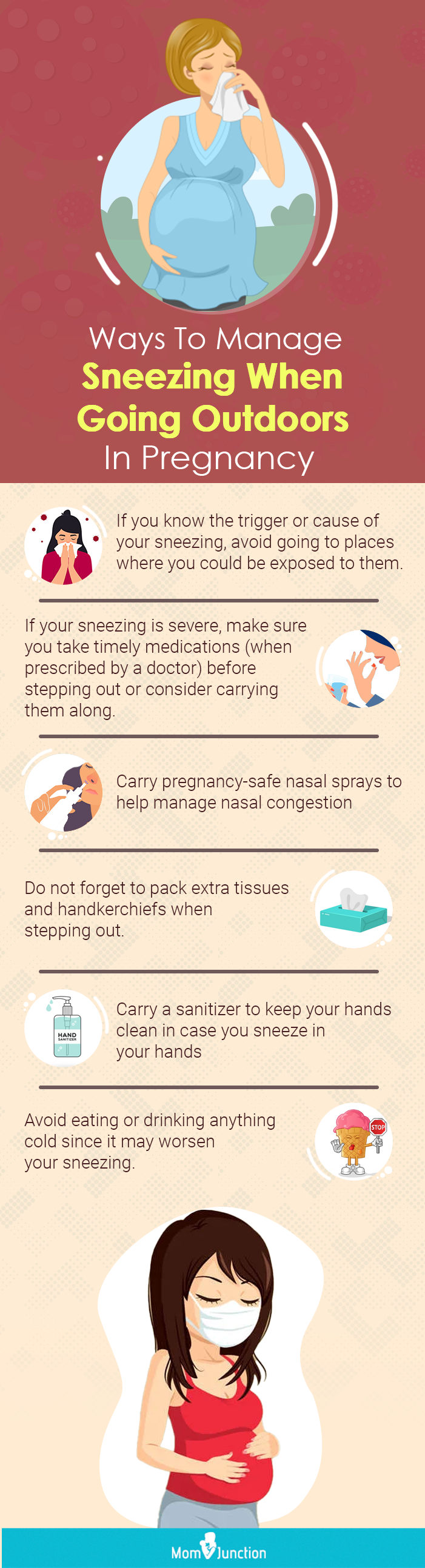 ways to manage sneezing when going outdoors in pregnancy (infographic)
