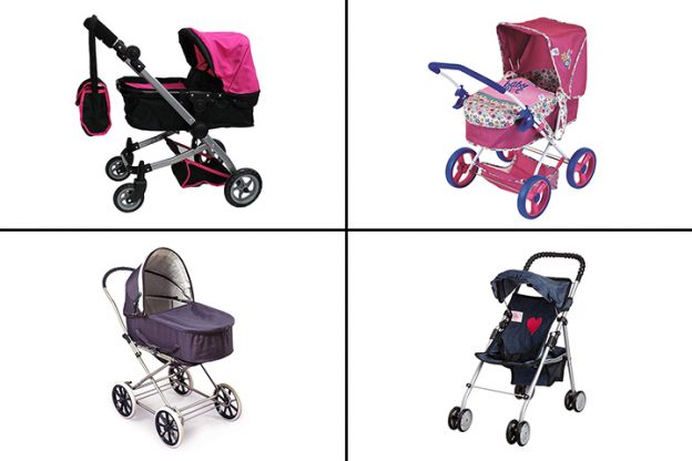 AmorosO Toddler Doll Stroller Cute Pink Baby Doll Stroller Pink 