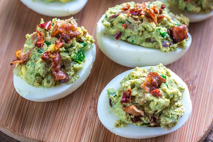 Guacamole deviled eggs for baby shower food ideas