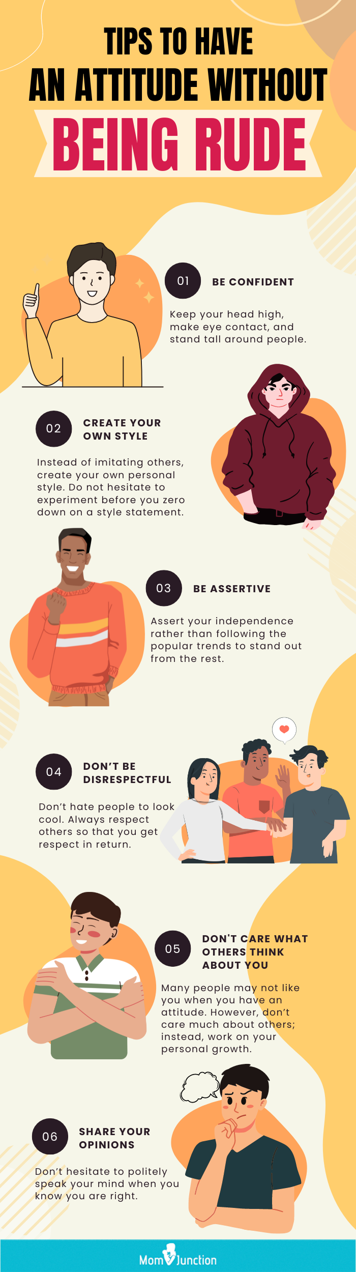 tips to have an attitude without being rude (infographic)