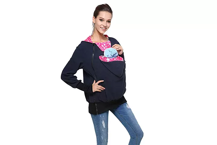 Women Summer Front Baby Carrier Pouch T Shirt Mom's Maternity Sweatshirt Top LC