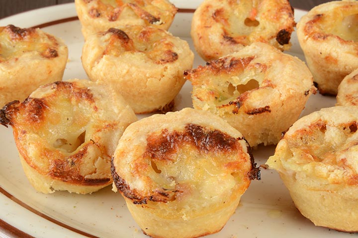 Mini mac and cheese bites for baby shower food ideas