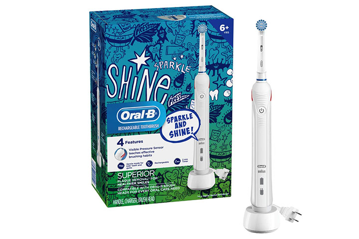  Oral-B Kids Electric Toothbrush With Pressure Sensor and Timer