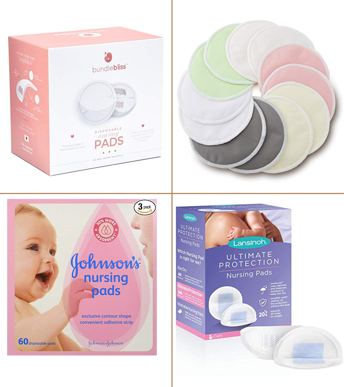 Washable and Reusable No Deformation 4.6 Large 8pcs Breastfeeding Pads Soft Nursing Pads Breathable