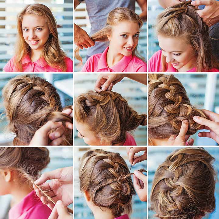 French braised hairstyle for girls with a Dutch twist.
