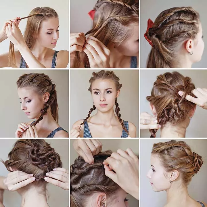 Twisty braided bun, best braided hairstyles for girls