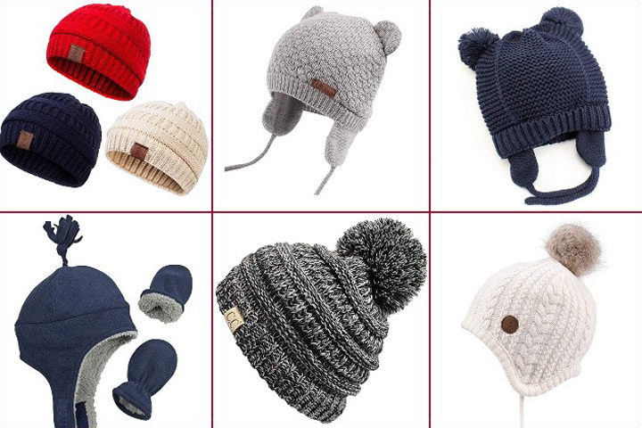 JUPSK Kids Winter Hat Gloves Set Earflap Cap Fleece Lining Warm Cat Ear Beanie for Baby Toddler Boys Girls Age 0 1 2 Years