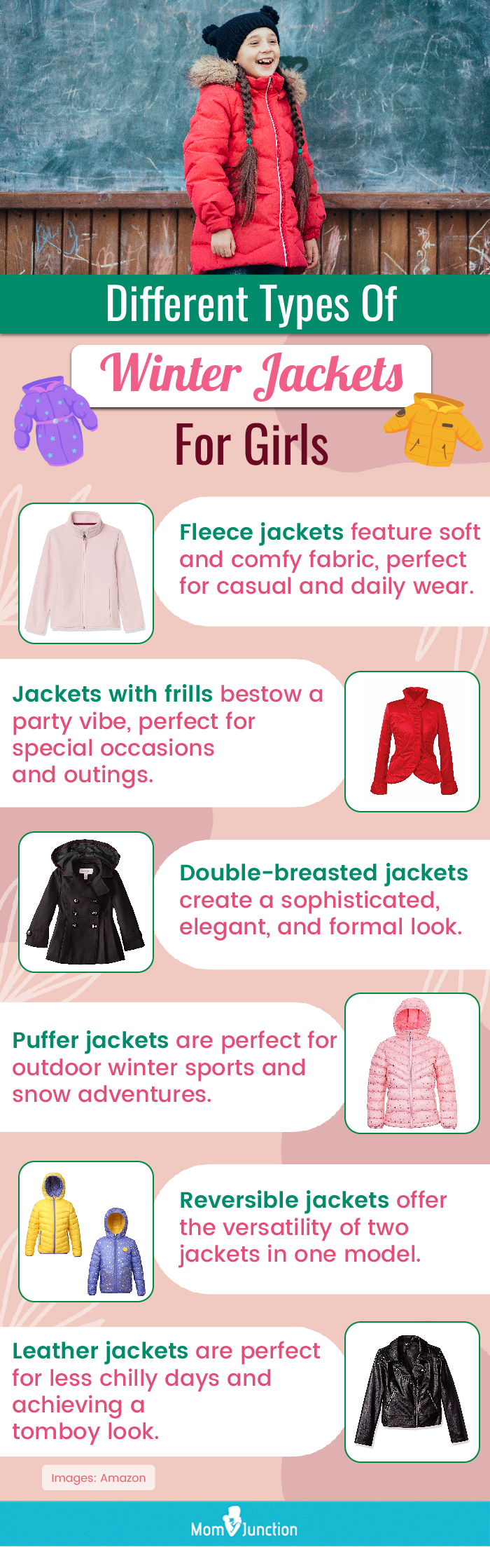 Different Types Of Winter Jackets For Girls (infographic)