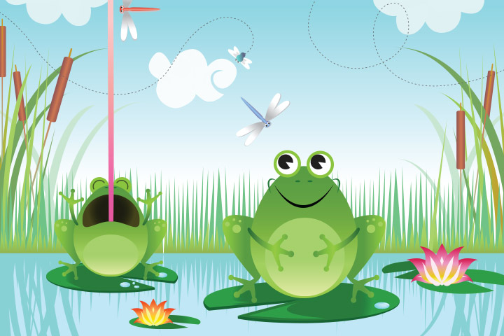 Frog and his belly burst story for kids to read