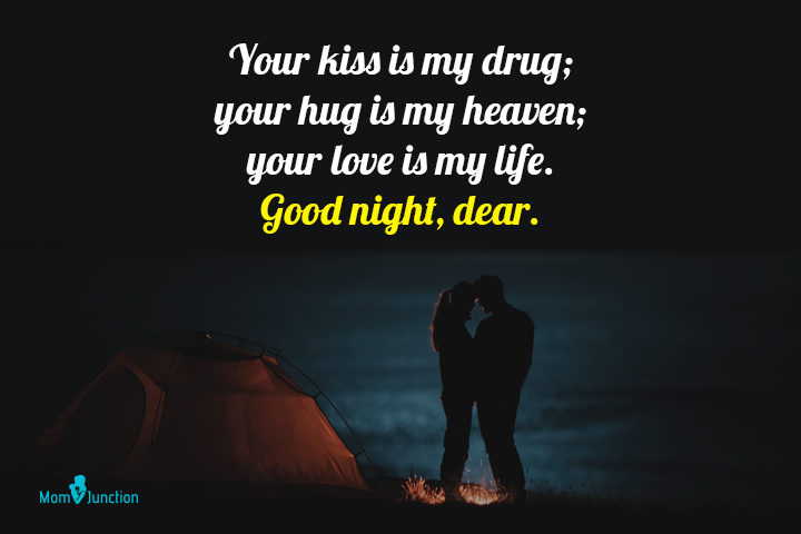hugging as a good night message for husband