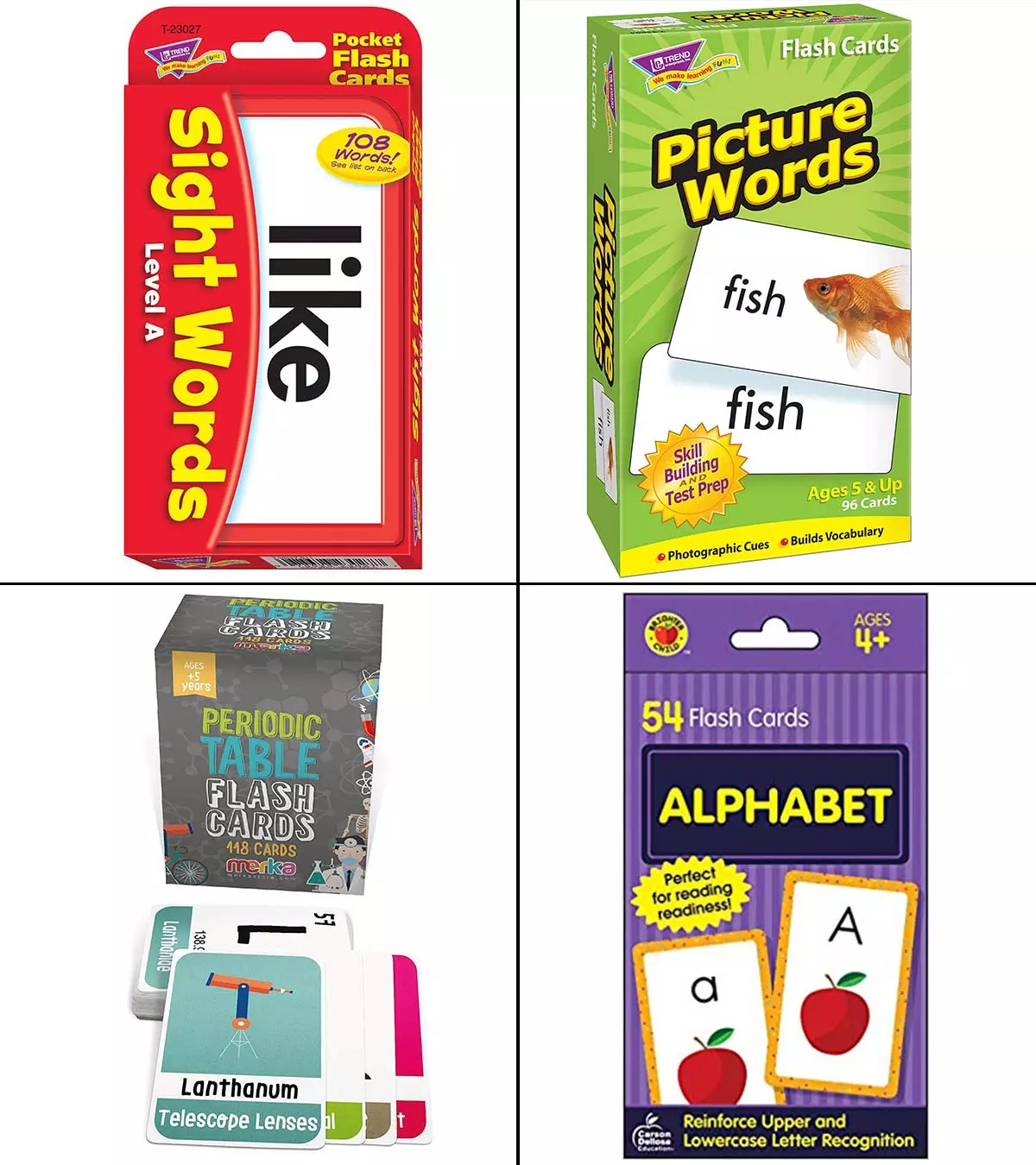 Flashcards with illustrations and images make learning fun and enjoyable.