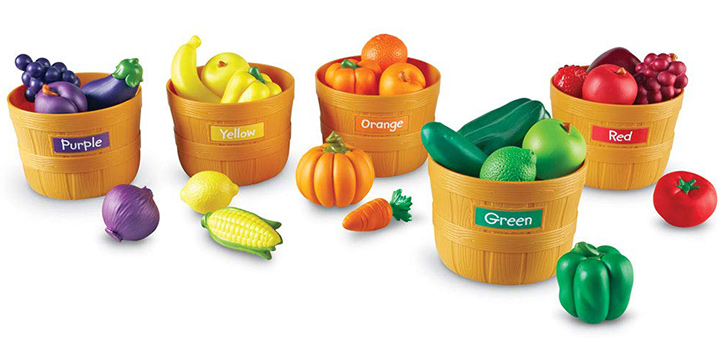 Learning Resources Fresh Picked Fruit Veggie Tote Pretend Play Food Set 16 for sale online 