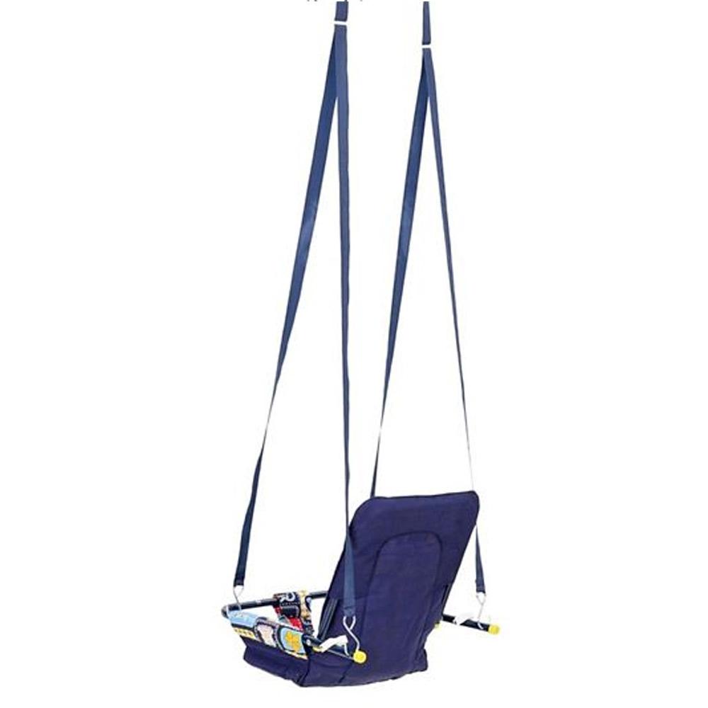 mother touch baby swing