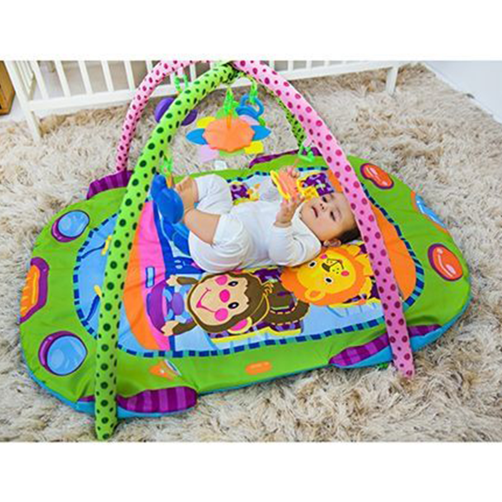 Baby Gym Zoo Foldable Play Mat Playmat With Comfort Pillow & Sensory Toys 