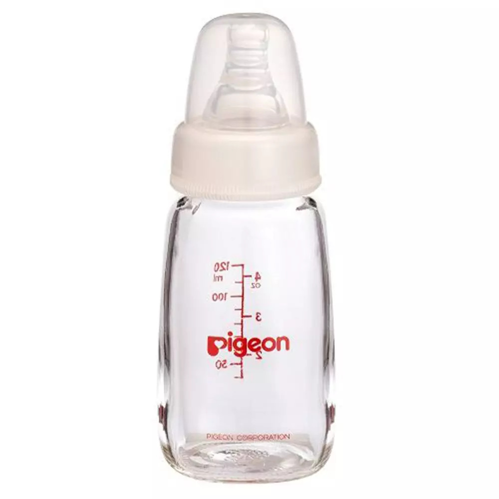 Pigeon Glass Feeding Bottle With 2 Nipples