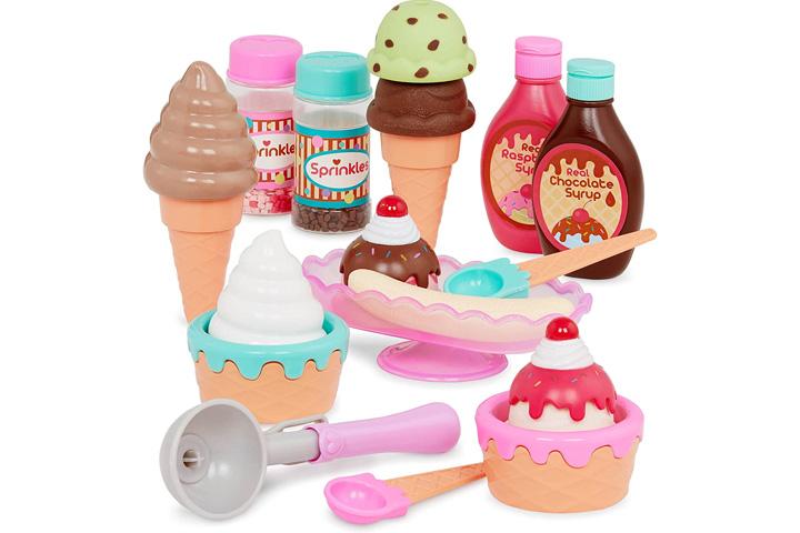 Kids Ice Cream Cart Food Set Kitchen Plays Songs Interactive Toy