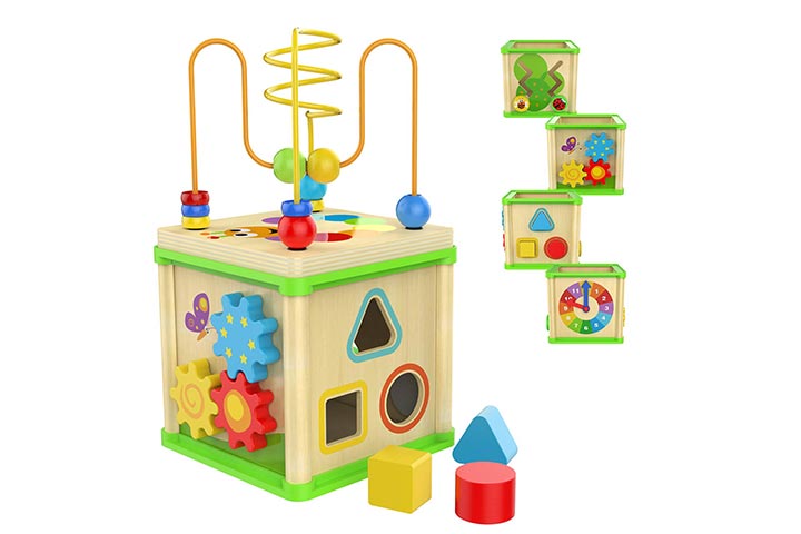 Top Bright Wooden Activity Cube