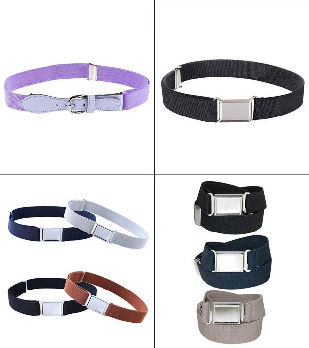 Buyless Fashion Kids Boys Adjustable Elastic Stretch Belt with Buckle 4 Pack 