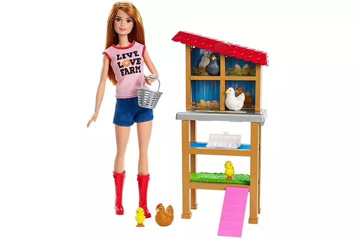 15. Barbie Chicken Farmer Doll & Playset