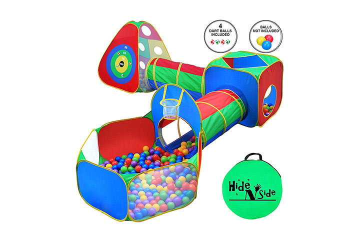 5pc Kids Ball Pit Tents and Tunnels, Toddler Jungle Gym Play Tent with Play Crawl Tunnel Toy