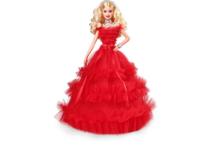 7. Barbie 2018 Holiday Doll, Blonde