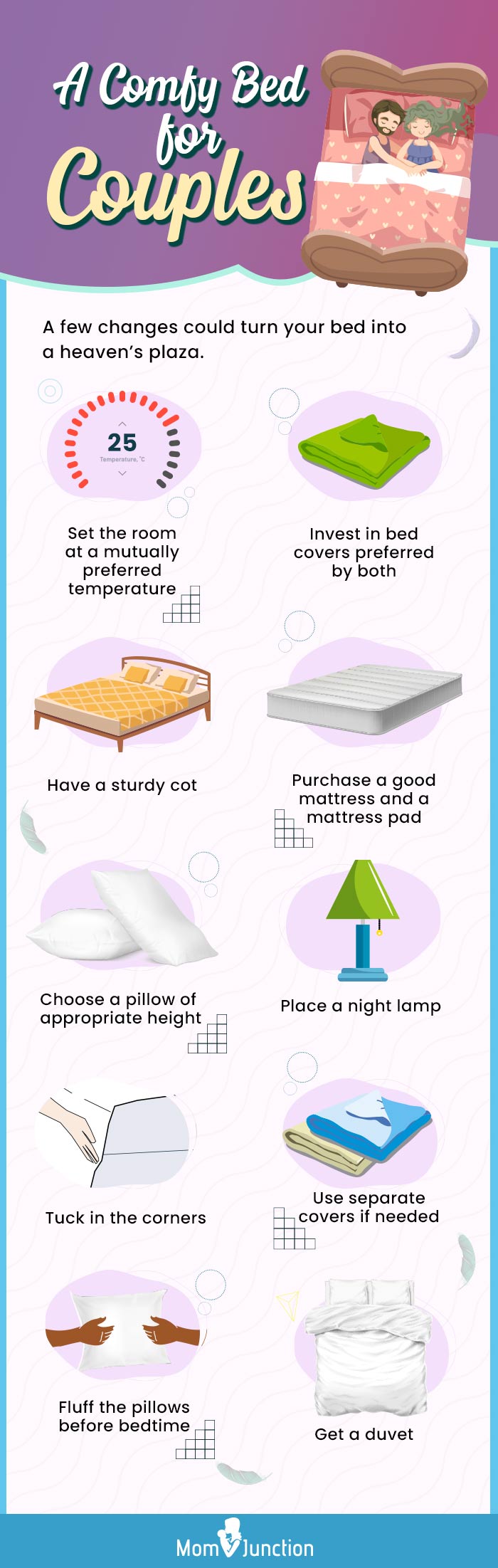 a comfy bed for couples (infographic)