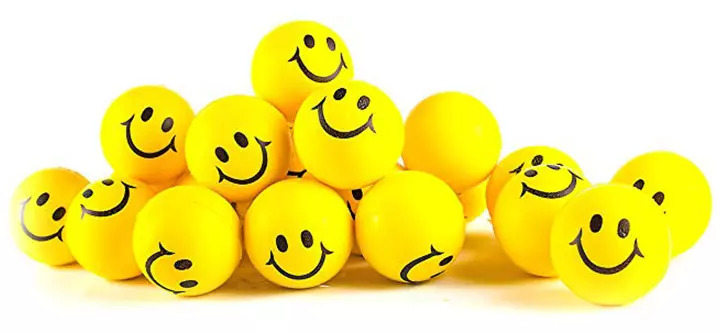 Neliblu Neon Yellow Funny Face Stress Balls