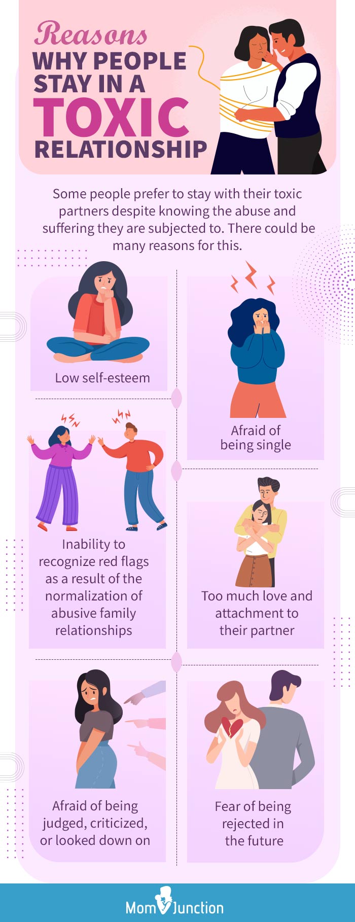 reasons why people stay in a toxic relationship (infographic)
