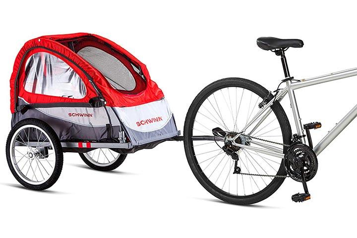 pacific cycle schwinn trailblazer double bicycle trailer