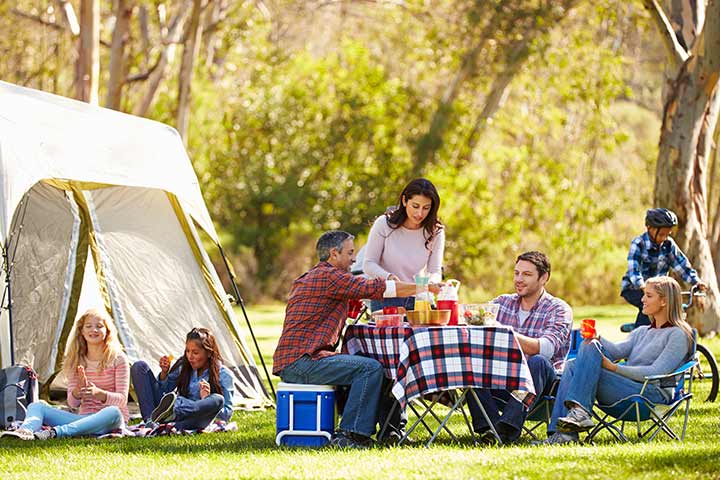 Camping theme family reunion idea