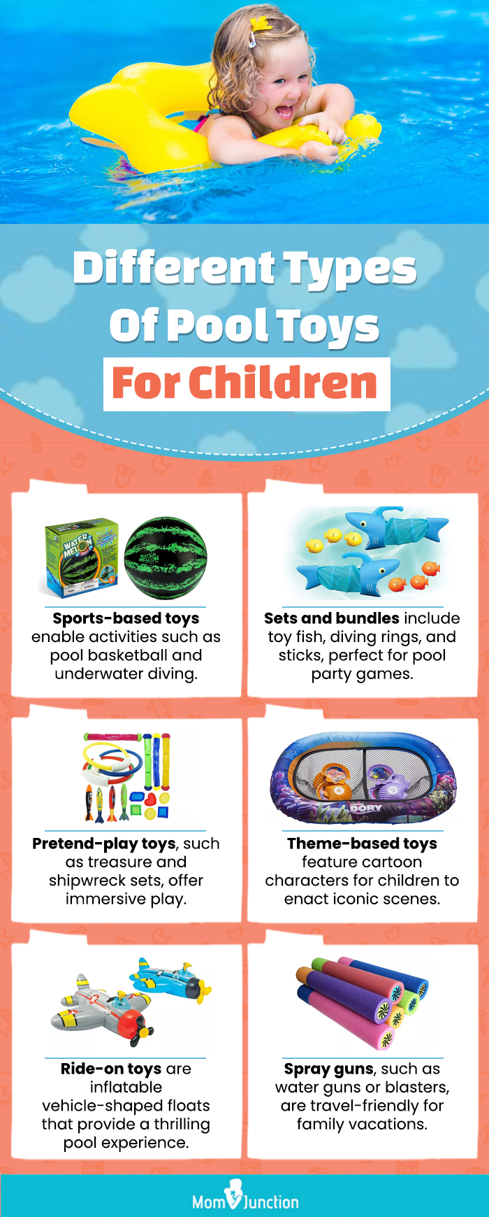 Different Types Of Pool Toys For Children (infographic)