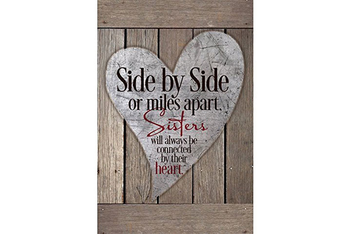 Sisters Wood Plaque With Inspiring Quotes