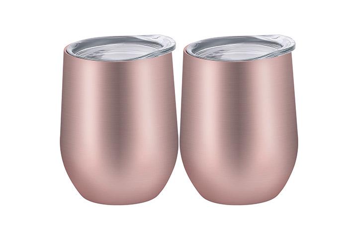 Skylety Insulated Wine Tumbler With Lid