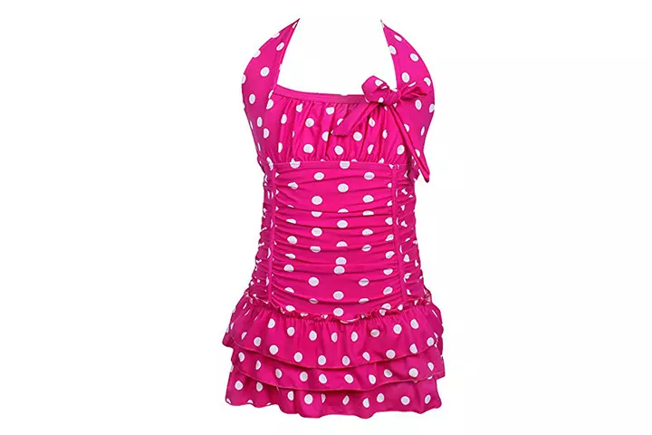 qyqkfly Girls Polka Dot Swimsuit