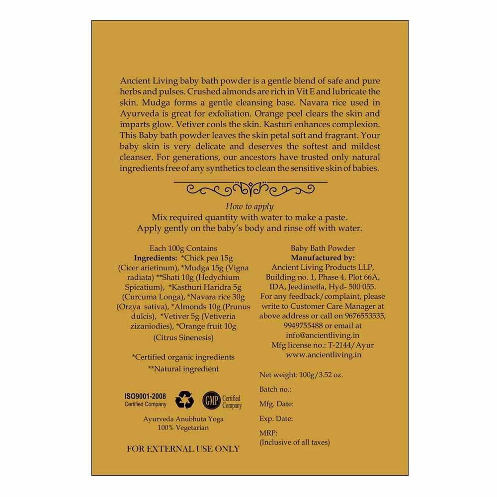 Ancient Living Baby Bath Powder enriched with Organic Ingredients