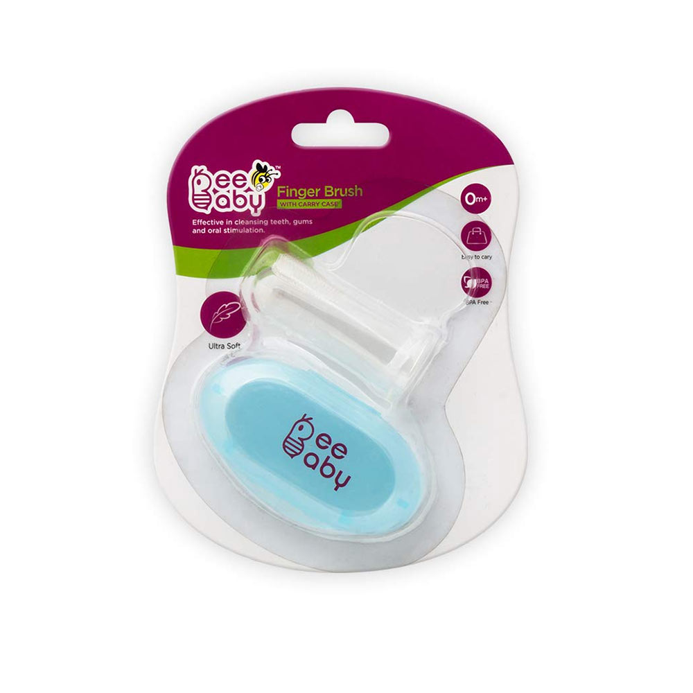 Beebaby Silicone Baby Finger Brush with Carry Case