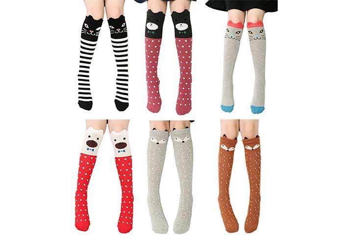 CISMARK Cartoon Animal Cotton Knee High Sock