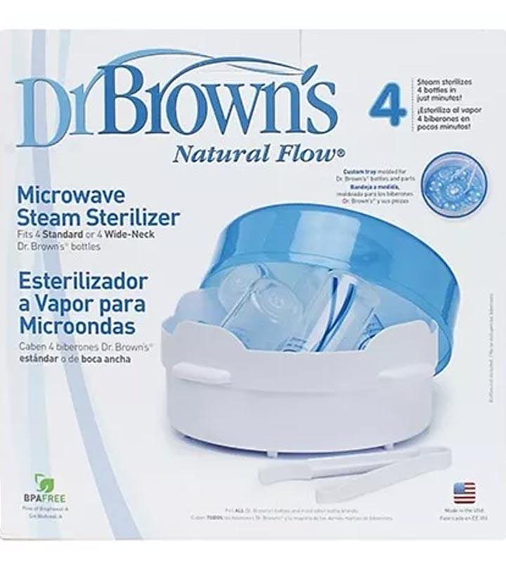 Dr Browns Natural Flow Microwave Steam Sterilizer Blue and White